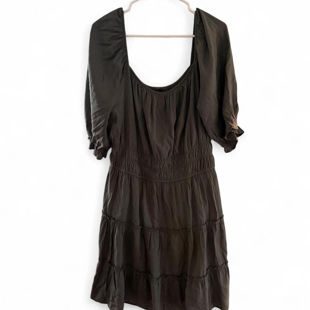 Trixxi olive green mini dress with ruffled tiers, size 2X #mini #ruffles